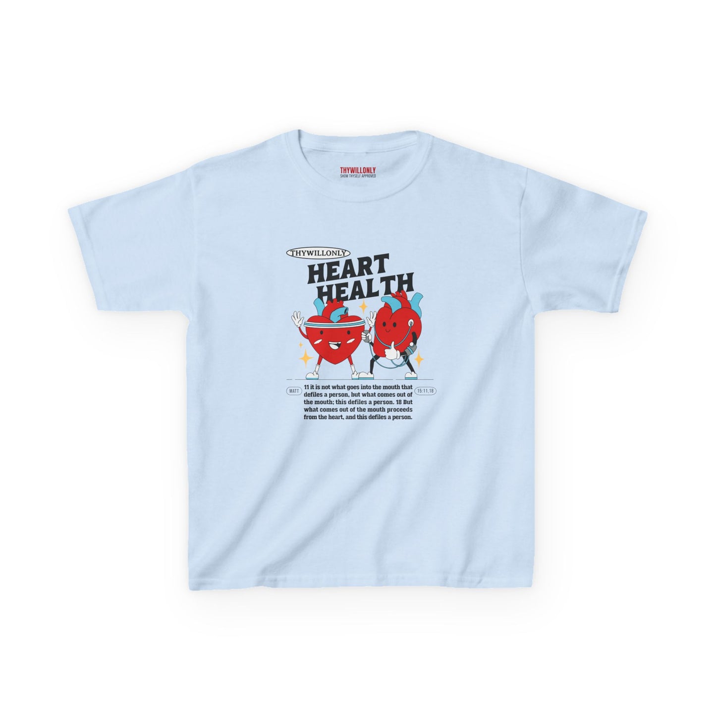 Matthew 15:11,18 Kids T-Shirt: Words Reflect the Heart