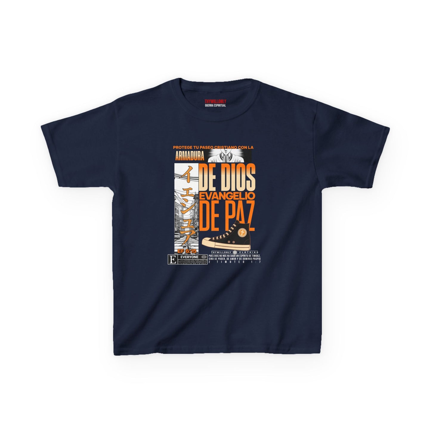 Efesios 6:15 - Camiseta Juvenil: Calzado del Evangelio de la Paz – Armadura de Dios