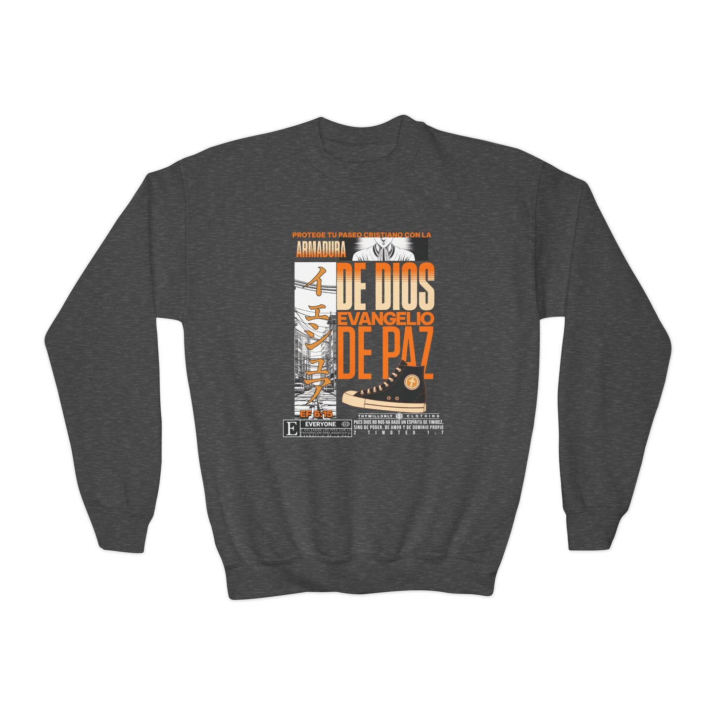 Efesios 6:15 – Sudadera Juvenil: Calzado del Evangelio de la Paz – Armadura de Dios