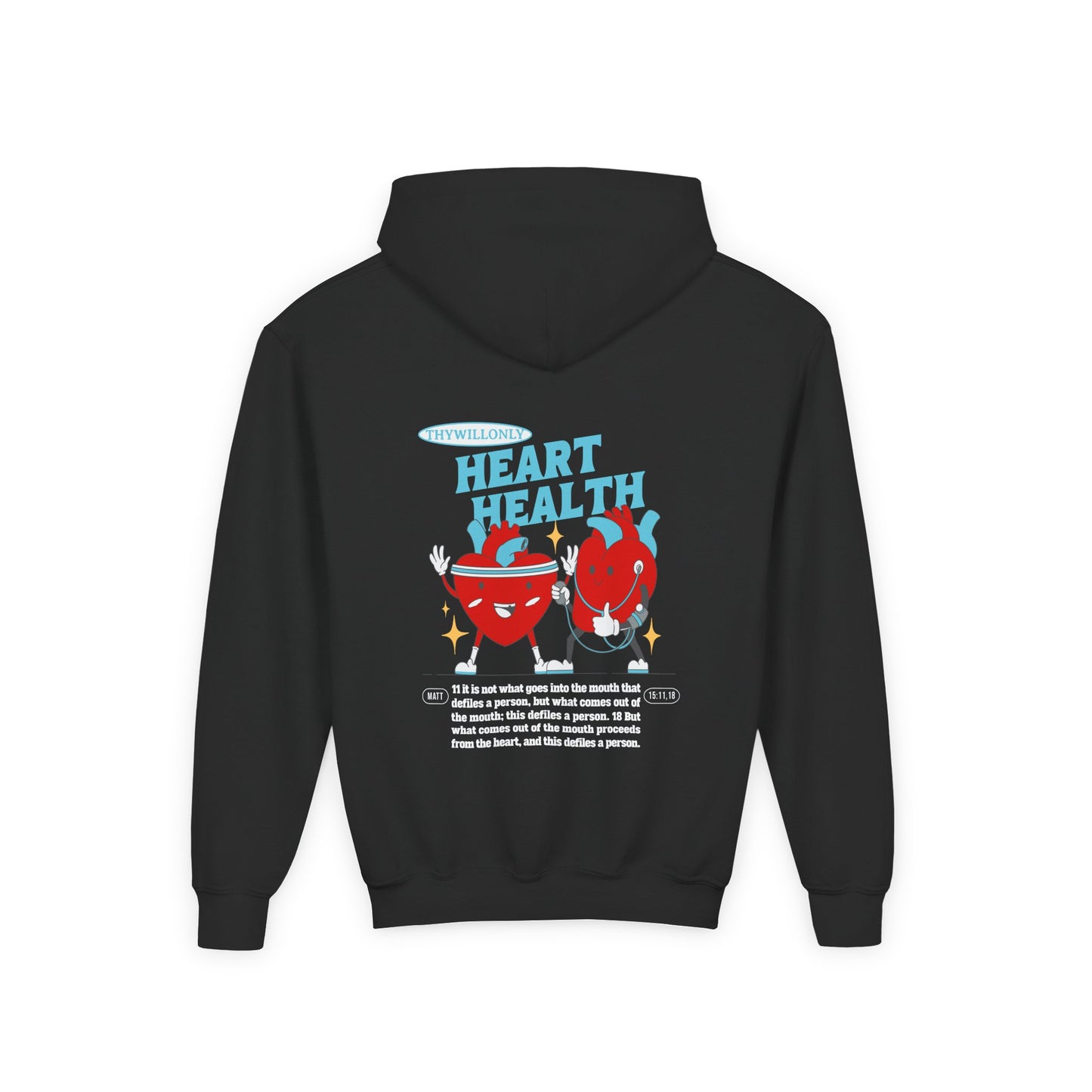 Matthew 15:11,18 Kids Hoodie: Words Reflect the Heart