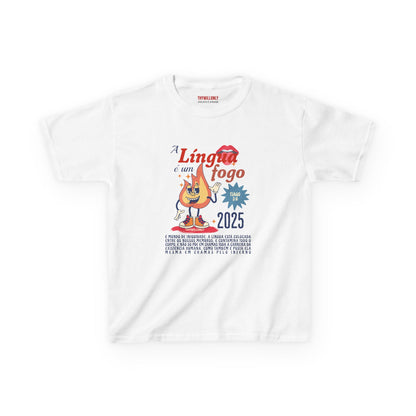 Camiseta Infantil – A Língua é um Fogo – Tiago 3:6
