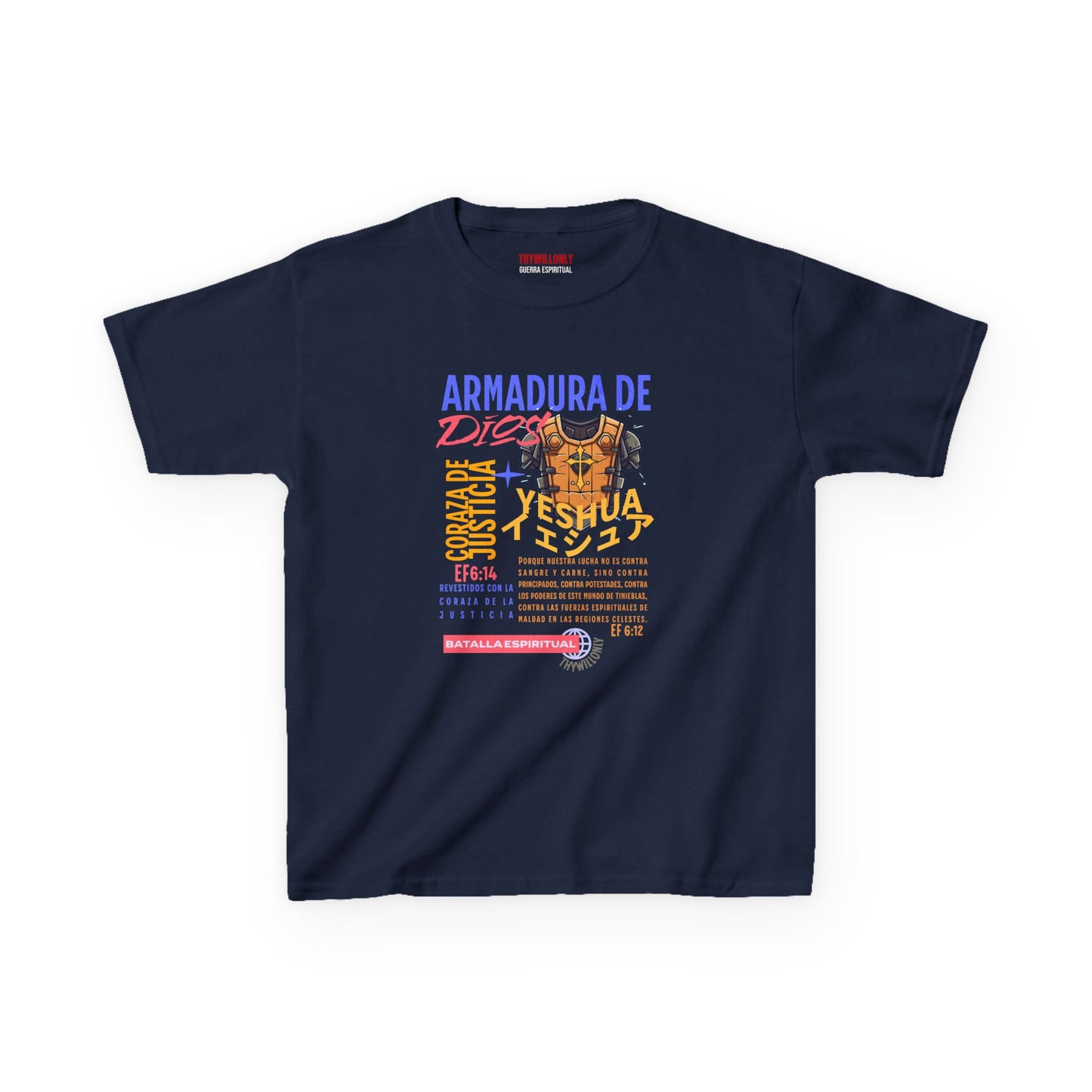 Efesios 6:14 - Camiseta Juvenil: Coraza de Justicia – Armadura de Dios