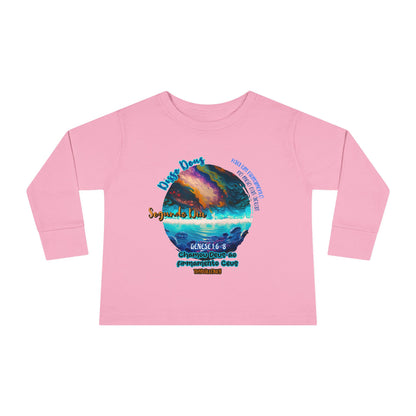 Camiseta Infantil de Manga Longa – Dia 2 da Criação: Céu Acima, Águas Abaixo