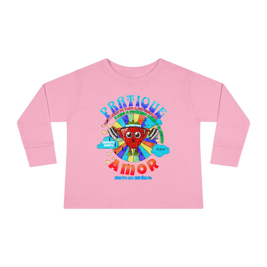 Gálatas 5:22 - Camiseta de Manga Comprida Infantil: Amor – Fruto do Espírito