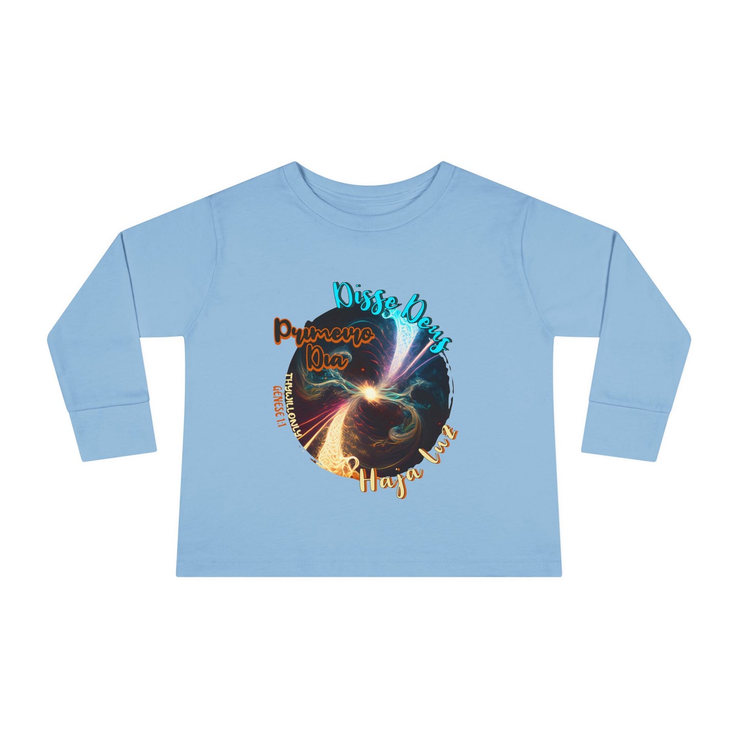 Camiseta Infantil de Manga Longa – Dia 1 da Criação: Haja Luz