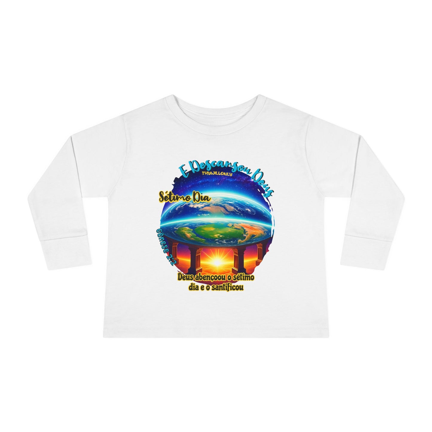 Camiseta Infantil de Manga Longa – Dia 7 da Criação: Deus Descansou