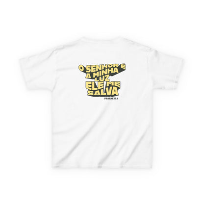 Camiseta Infantil Salmo 27:1 – O Senhor é a Minha Luz