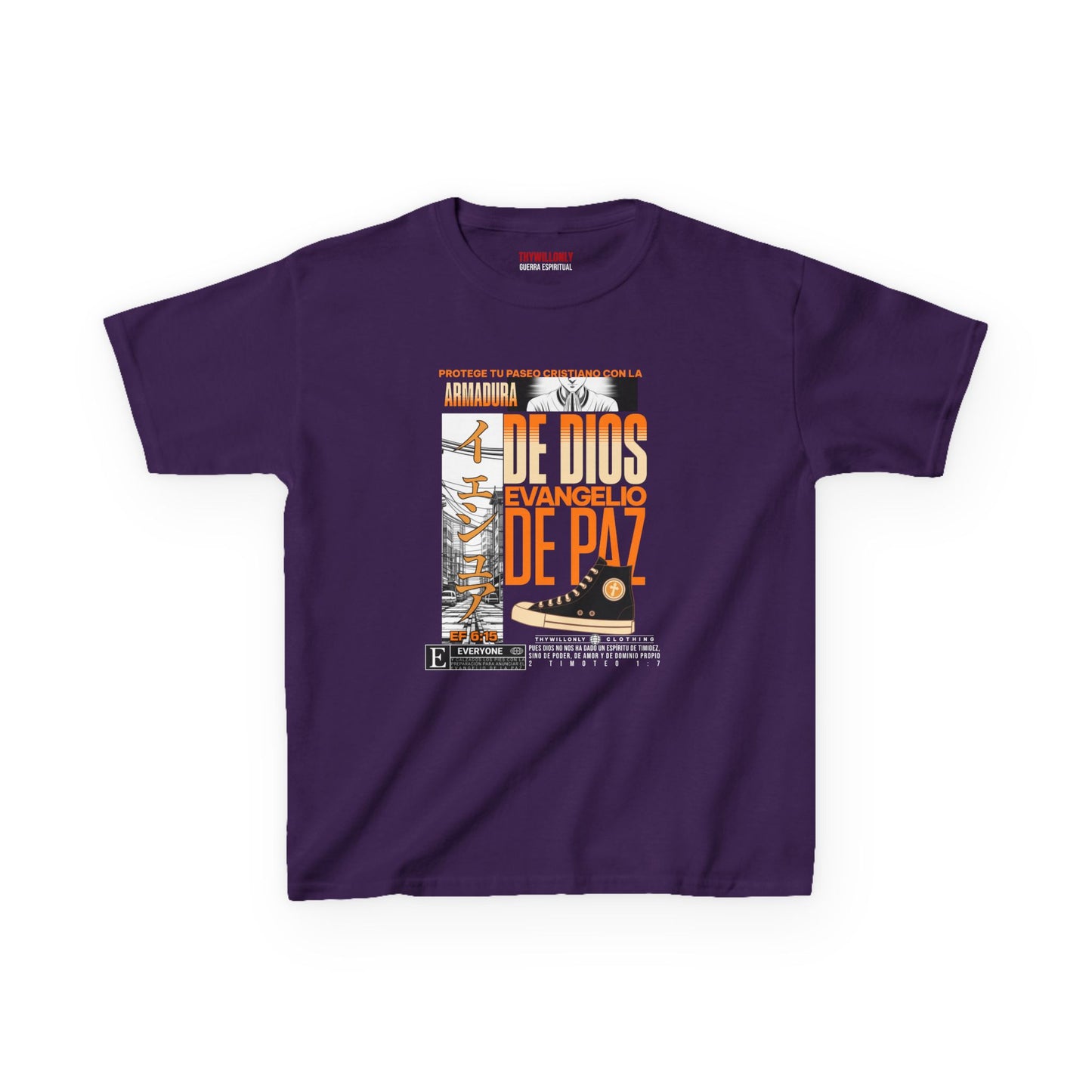 Efesios 6:15 - Camiseta Juvenil: Calzado del Evangelio de la Paz – Armadura de Dios