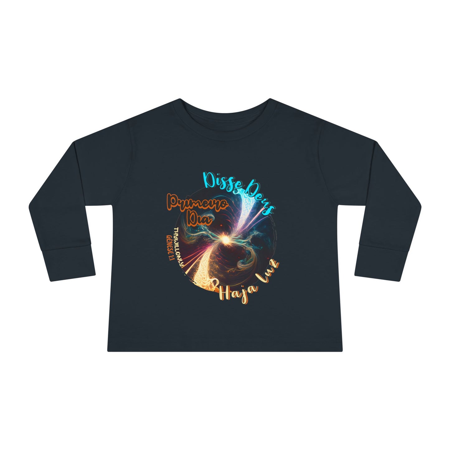 Camiseta Infantil de Manga Longa – Dia 1 da Criação: Haja Luz
