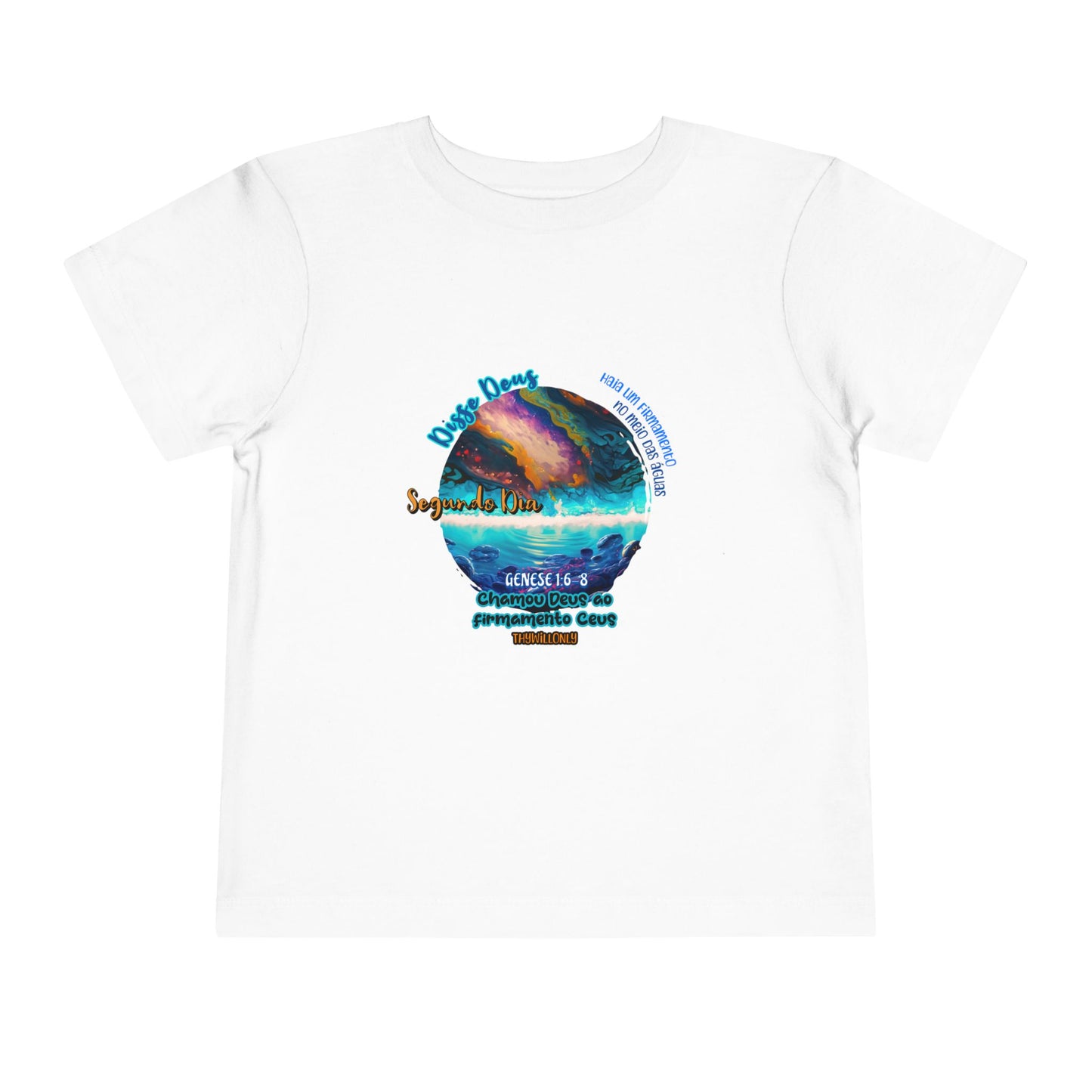 Camiseta Infantil – Dia 2 da Criação: Céu Acima, Águas Abaixo