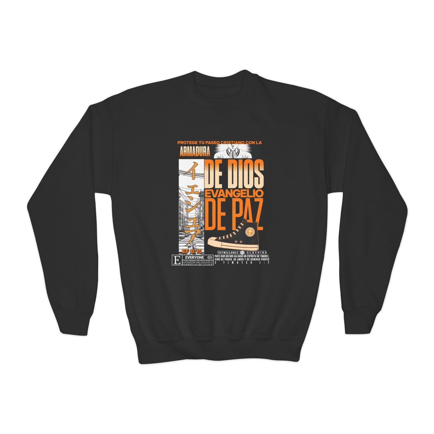 Efesios 6:15 – Sudadera Juvenil: Calzado del Evangelio de la Paz – Armadura de Dios