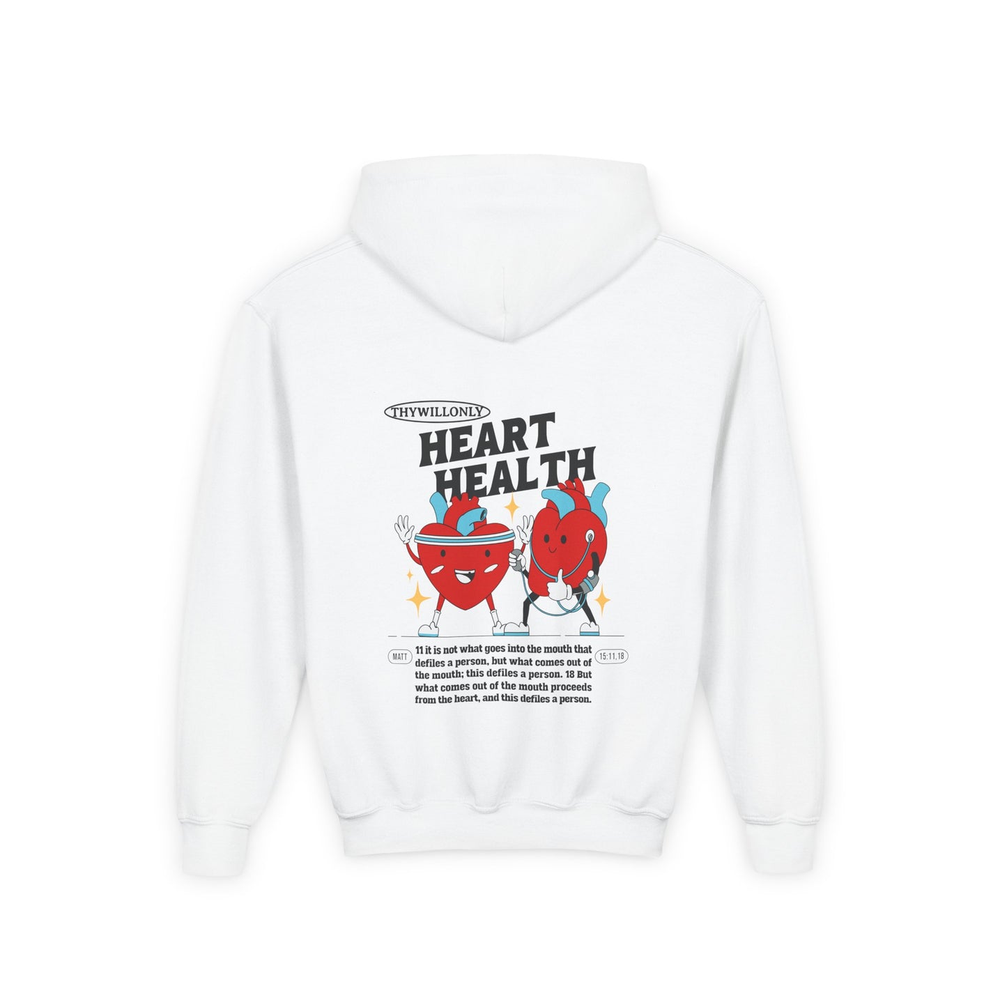 Matthew 15:11,18 Kids Hoodie: Words Reflect the Heart