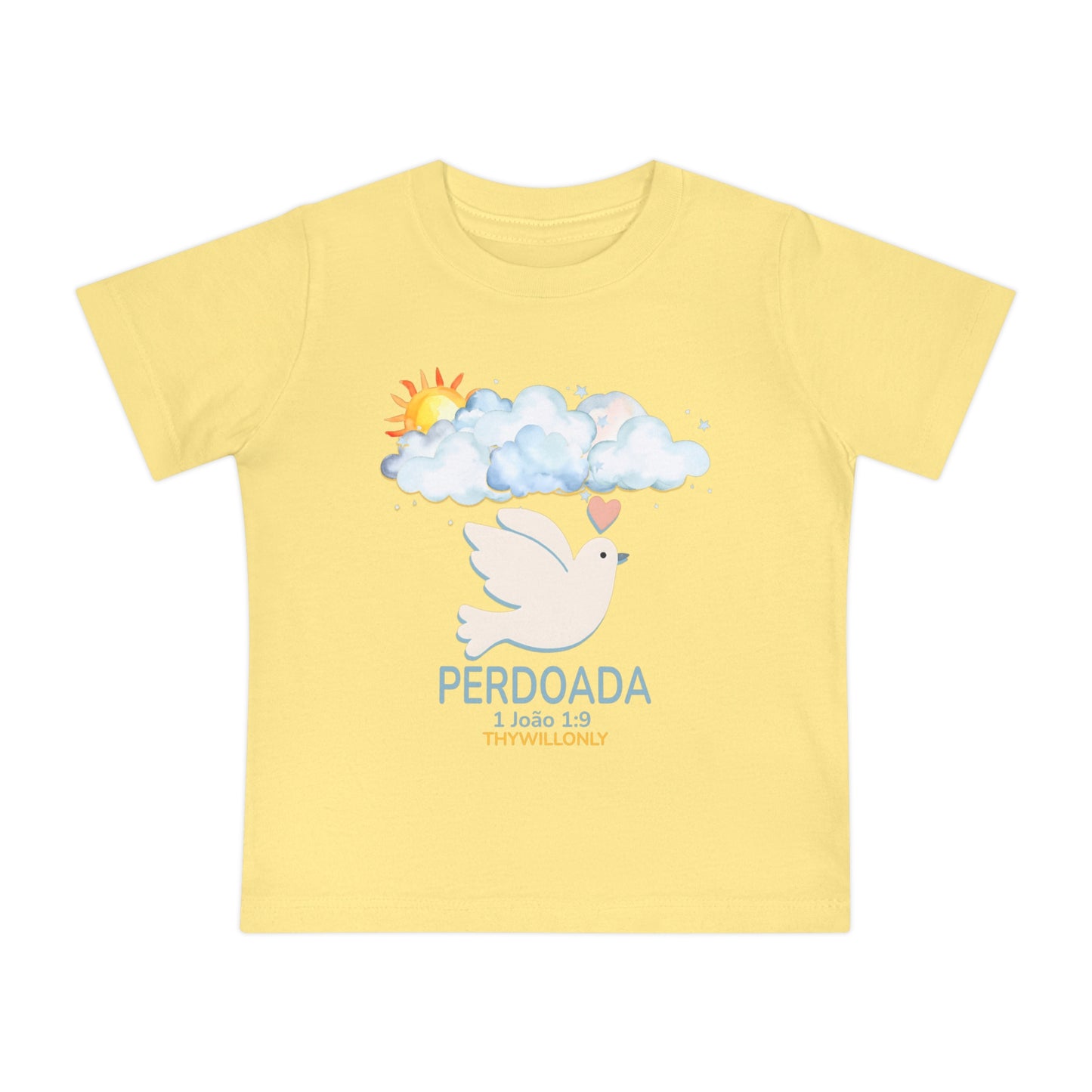 1 João 1:9 - Camiseta de Bebê Perdoada