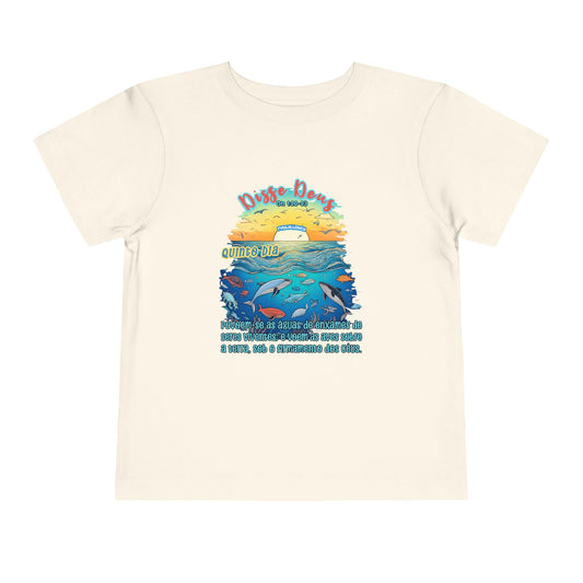 Camiseta Infantil – Dia 5 da Criação: Voar e Brincar na Água
