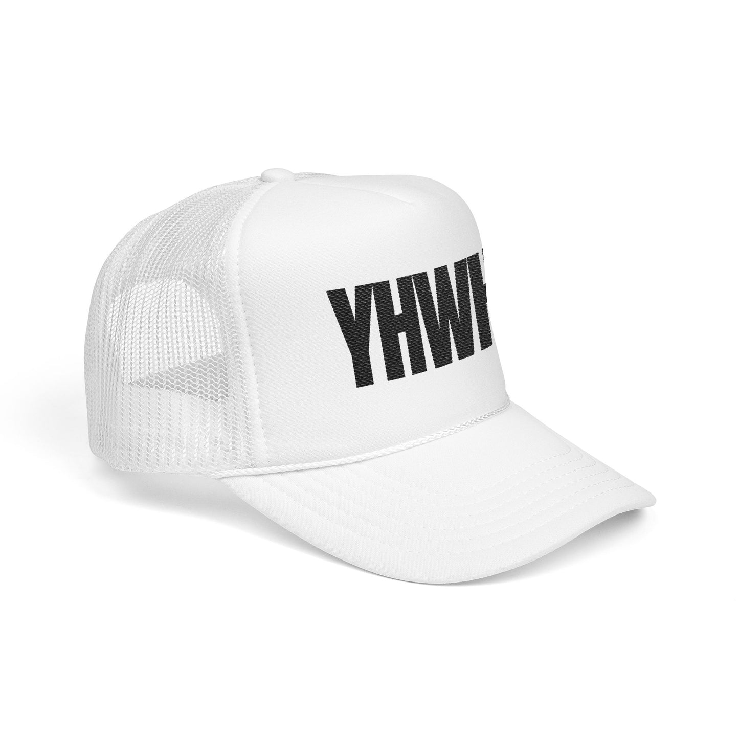 YHWH Foam Trucker Hat – Black Letter Edition