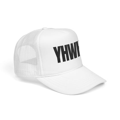 YHWH Foam Trucker Hat – Black Letter Edition