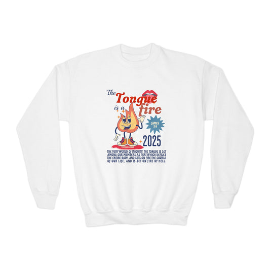 James 3:6 Kids Crewneck: The Tongue Is a Fire