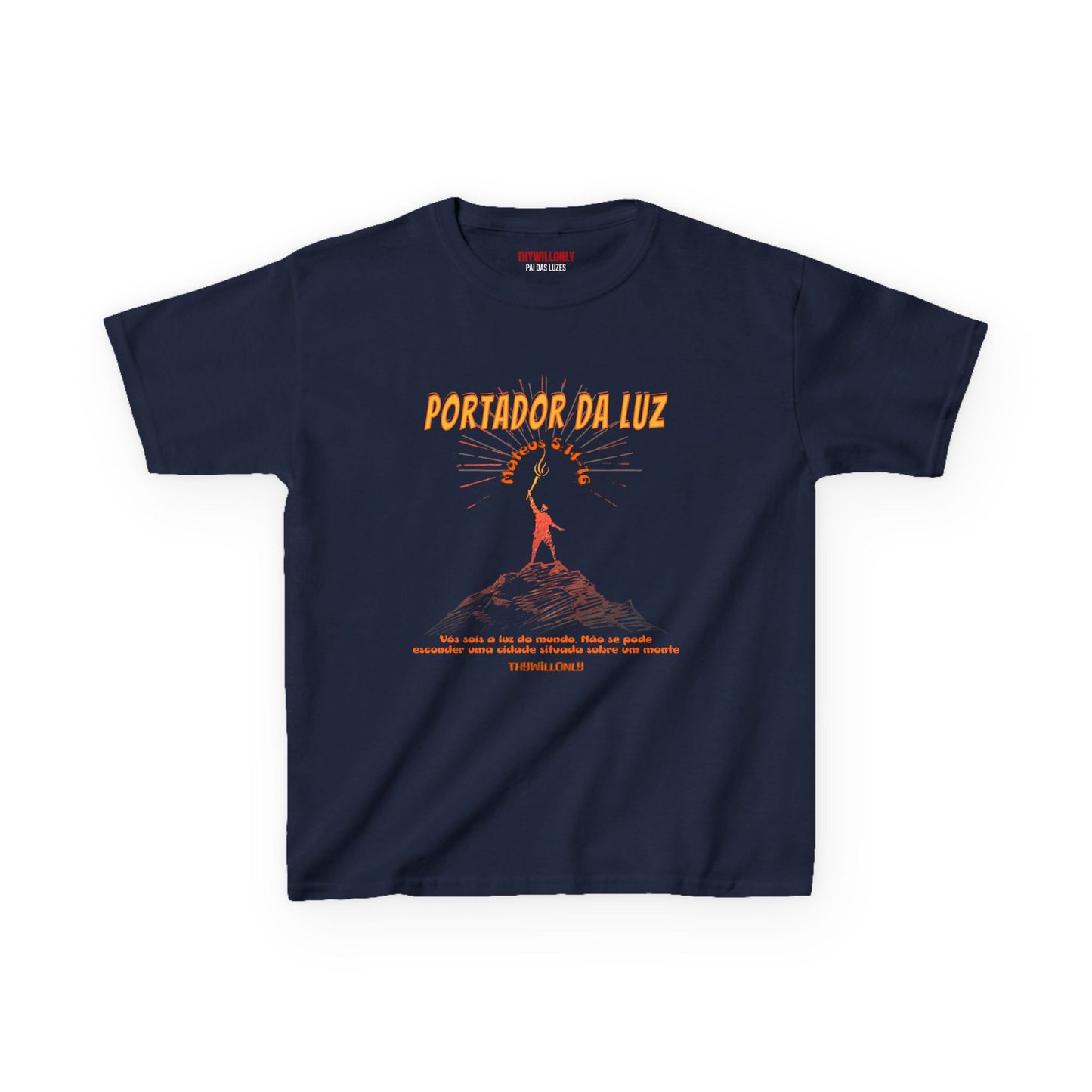 Mateus 5:14–16 Camiseta Infantil: Portador da Luz