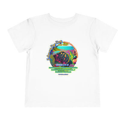 Día 3 de la Creación - Camiseta Infantil: Tierra, Mares y Vida