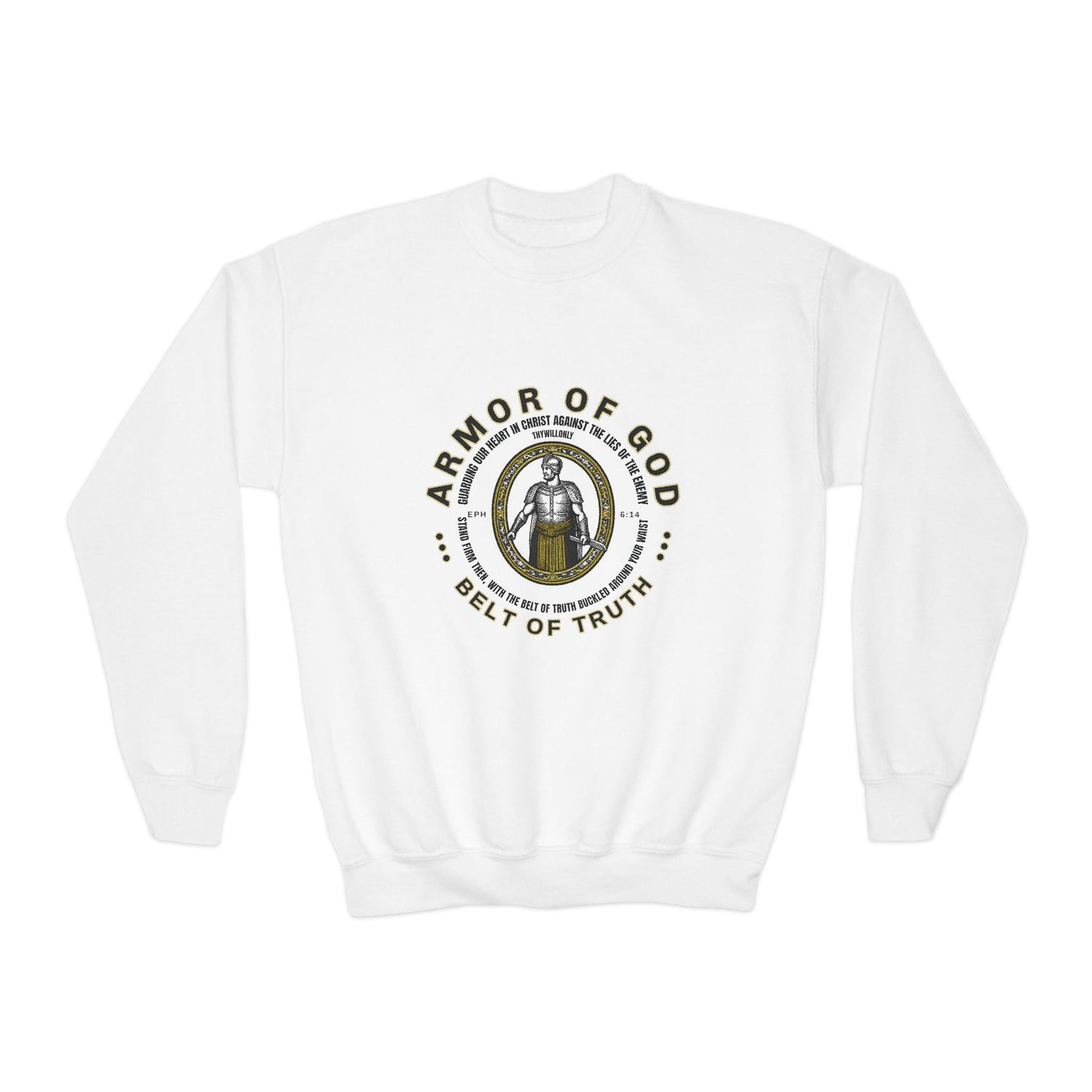 Ephesians 6:14 Youth Crewneck: Belt of Truth – Armor of God