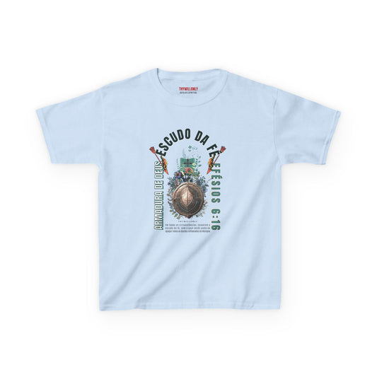 Efésios 6:16 Camiseta Juvenil: Escudo da Fé – Armadura de Deus