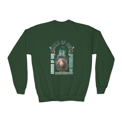 Ephesians 6:16 Youth Crewneck: Shield of Faith – Armor of God