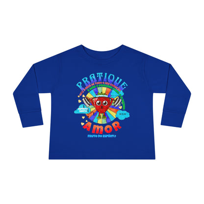 Gálatas 5:22 - Camiseta de Manga Comprida Infantil: Amor – Fruto do Espírito