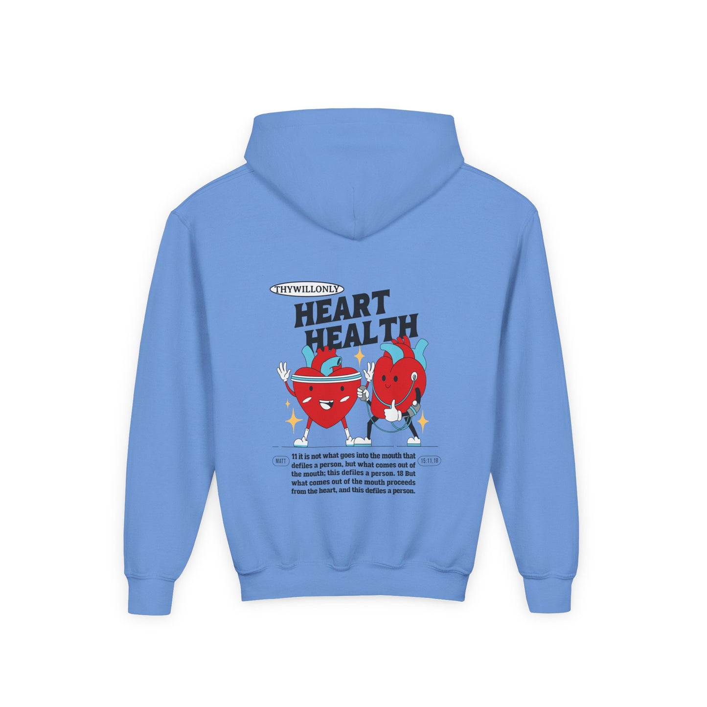 Matthew 15:11,18 Kids Hoodie: Words Reflect the Heart