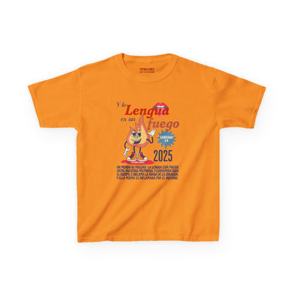 Santiago 3:6 - Camiseta Jovenes: La Lengua es un Fuego