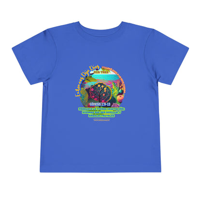 Día 3 de la Creación - Camiseta Infantil: Tierra, Mares y Vida