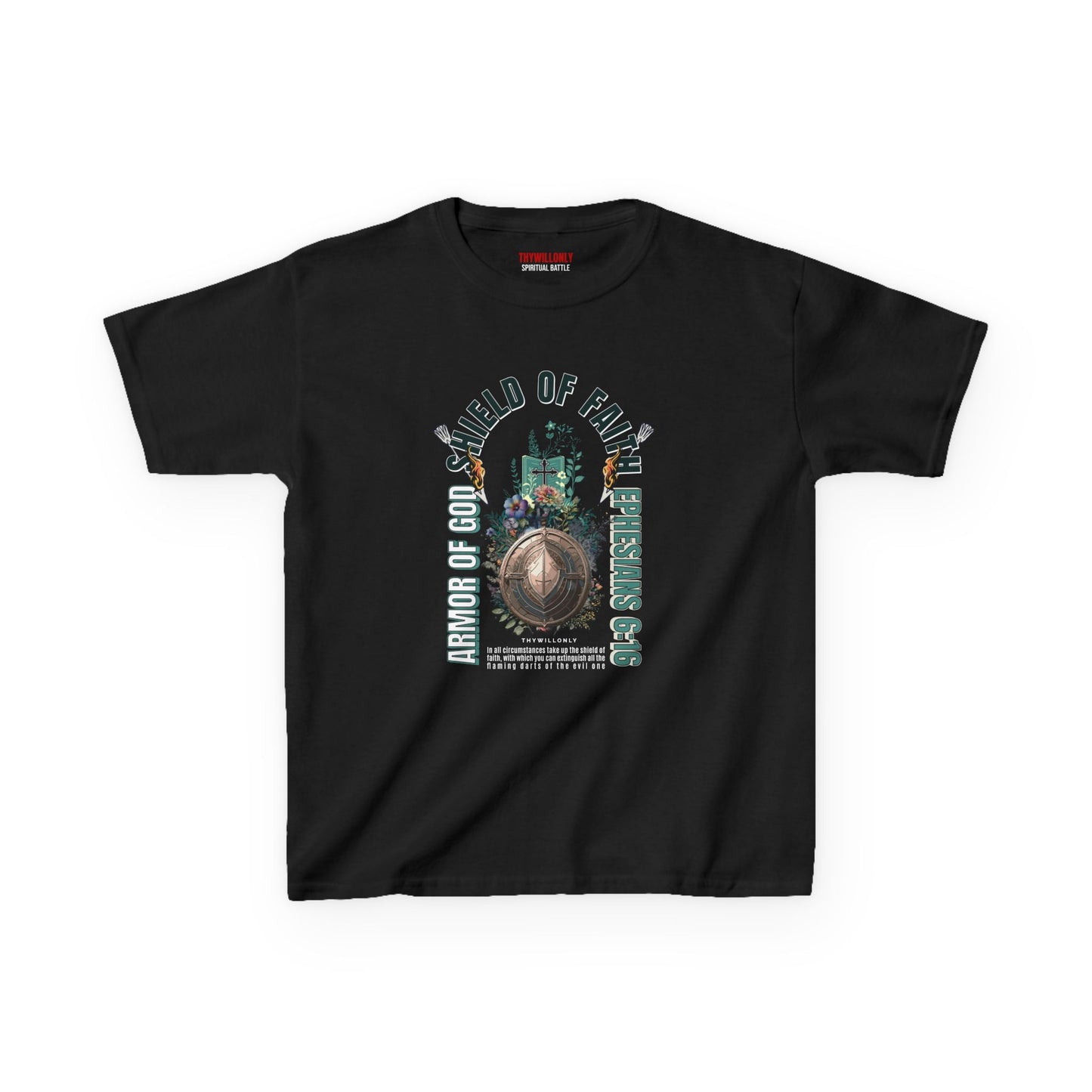 Ephesians 6:16 Youth Tee: Shield of Faith – Armor of God
