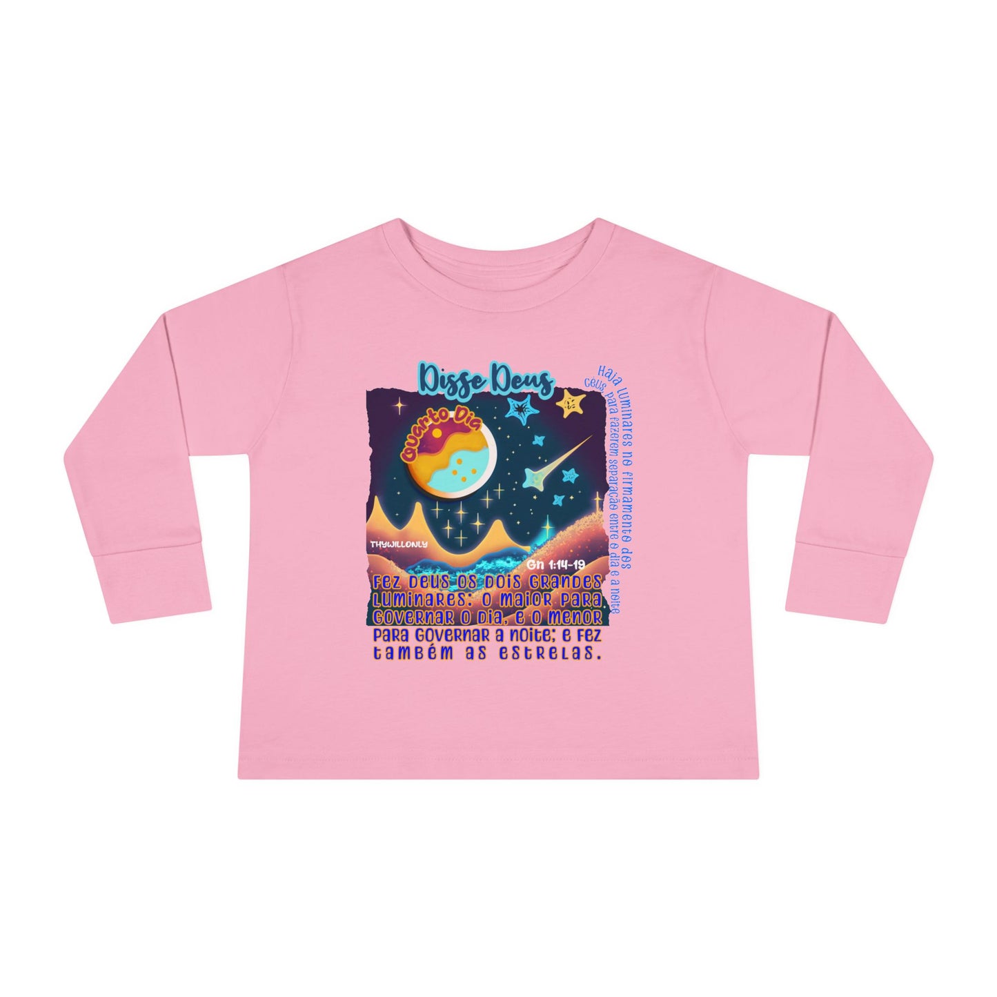 Camiseta Infantil de Manga Longa – Dia 4 da Criação: Luzes nos Céus