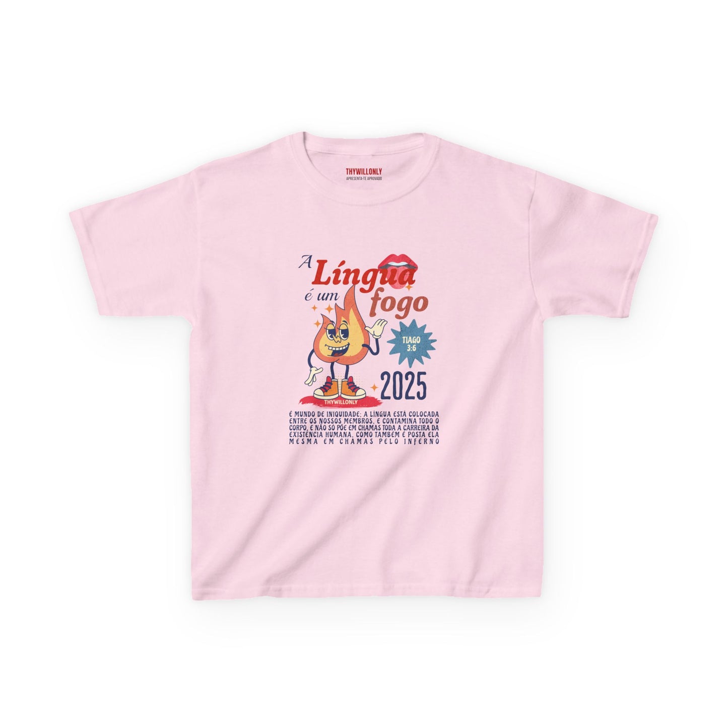 Camiseta Infantil – A Língua é um Fogo – Tiago 3:6